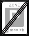 einde blauwe zone gebied